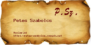 Petes Szabolcs névjegykártya