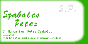 szabolcs petes business card